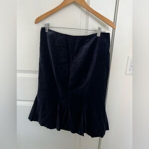 Boden Navy Trumpet Velvet Skirt